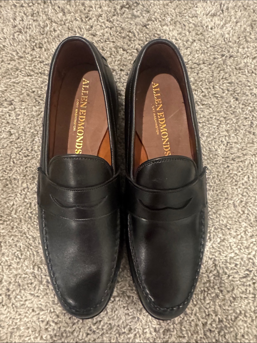 Allen Edmonds Black Leather Penny Loafers